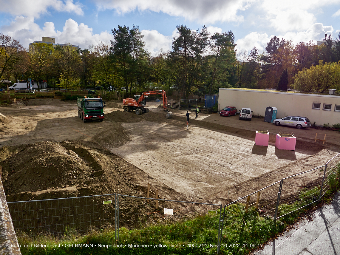 10.11.2022 - Baustelle an der Quiddestraße Haus für Kinder in Neuperlach